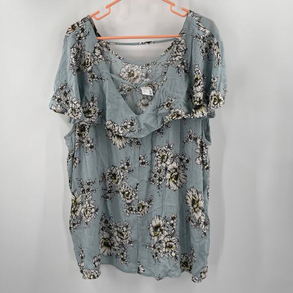 MAURICES Blouse Size 3 Plus Curvy Flora Flowy NWT Lattice Back Top Lightweight - Picture 4 of 16
